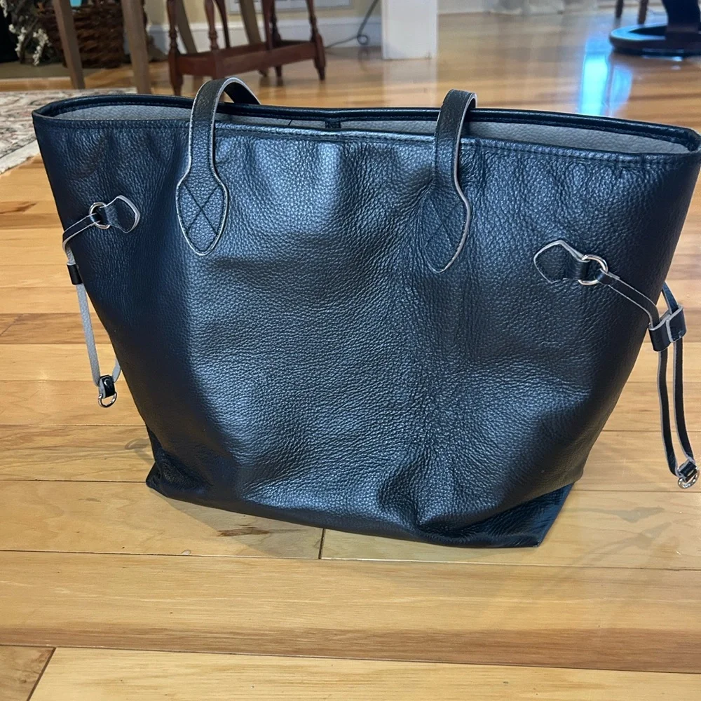 Lodis Black Pebbled Leather Tote Bag - Picture 4 of 14